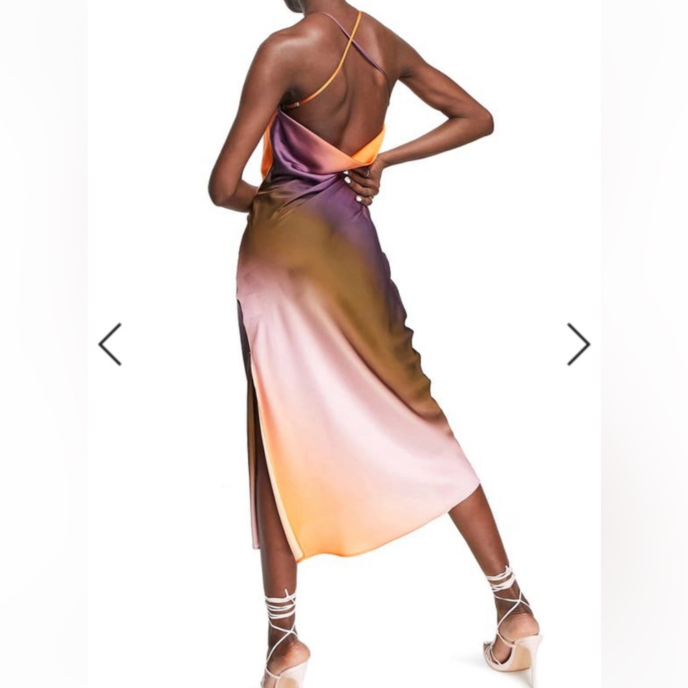 NWOT TopShop Asymmetrical Ombré Midi Dress!